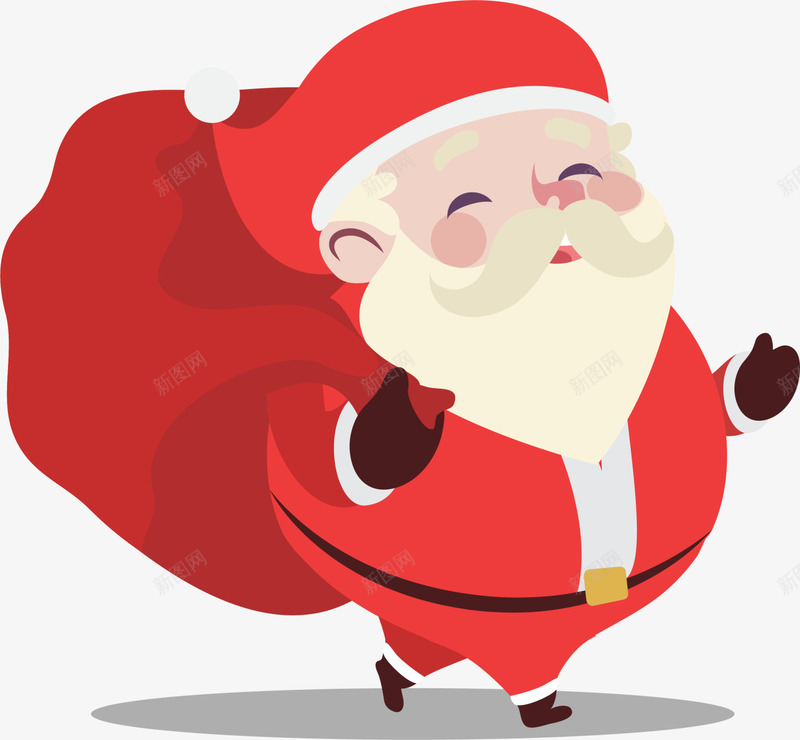 红色卡通可爱圣诞老人png免抠素材_新图网 https://ixintu.com Christmas Merry 圣诞快乐 圣诞老人 圣诞节 送礼老人