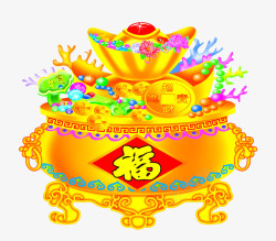 金色聚宝盆素材