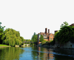 剑桥剑桥郊区河畔风景高清图片