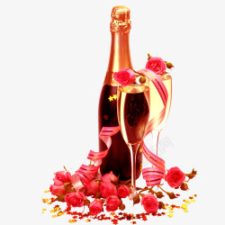 玫瑰与酒美酒香槟高清图片