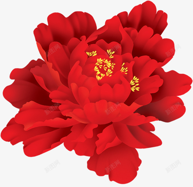 手绘红色花朵国庆海报png免抠素材_新图网 https://ixintu.com 国庆 海报 红色 花朵