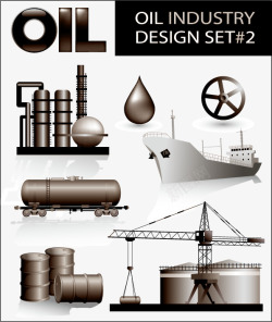 炼油石油工业矢量图高清图片