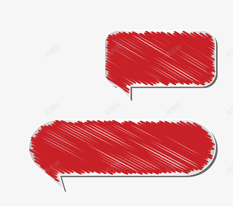 两个对话框png免抠素材_新图网 https://ixintu.com 好看 实用 红色 线条