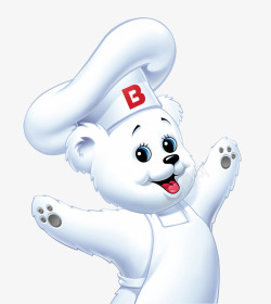 小熊烘焙师可爱白色小熊烘焙师高清图片