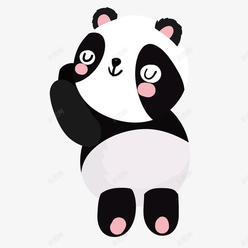 手绘卡通动物大熊猫png免抠素材_新图网 https://ixintu.com 企鹅 动物 卡通 可爱 大熊猫 小团子 手绘 棕熊 熊猫