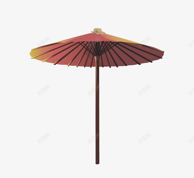一把撑开的伞png免抠素材_新图网 https://ixintu.com 伞 挡雨 撑开 木棍 纸伞