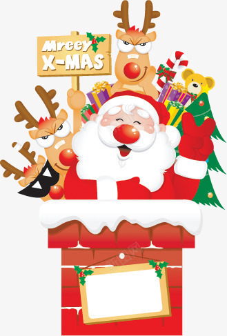 圣诞老人圣诞鹿圣诞礼物png免抠素材_新图网 https://ixintu.com 圣诞 圣诞礼物 圣诞老人