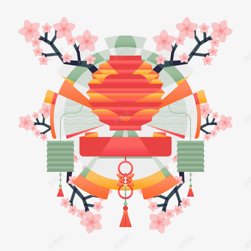 日本风景png免抠素材_新图网 https://ixintu.com 对称图形 日式装饰画 清新文艺风格