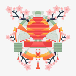日式小楼装饰画日本风景高清图片