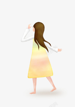小清新插画少女素材