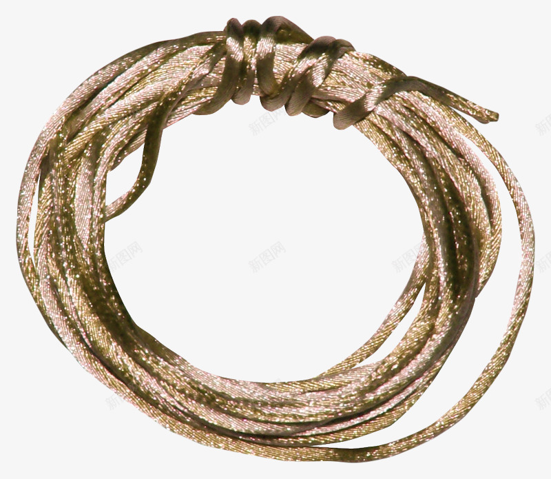 绳子装饰物png免抠素材_新图网 https://ixintu.com 发亮绳子 尼龙绳 成捆绳子 金色