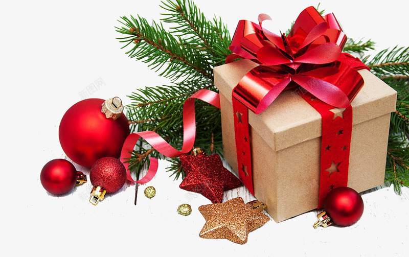 圣诞礼物盒装饰png免抠素材_新图网 https://ixintu.com 圣诞 惊喜球 星星 礼物盒