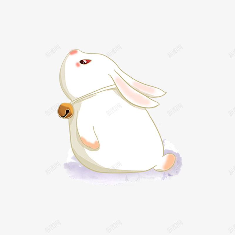 卡通兔子png免抠素材_新图网 https://ixintu.com 兔子的侧面 动物 可爱 小清新 红眼兔子 铃铛