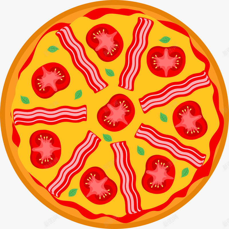 美味披萨俯视图png免抠素材_新图网 https://ixintu.com 意大利快餐披萨俯视图西红柿培根海鲜