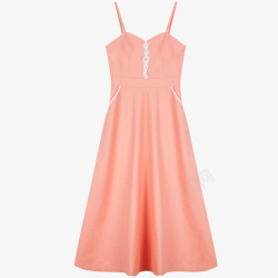 粉色吊带裙素材