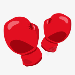红色拳击手套元素矢量图素材