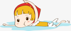 婴儿加厚帽子卡通手绘可爱婴儿游泳馆高清图片