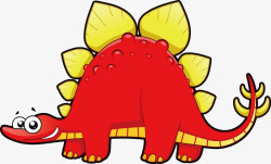 红色小猪手绘卡通可爱动物红色恐龙素矢量图高清图片