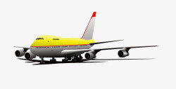 经济舱黄色飞机高清图片