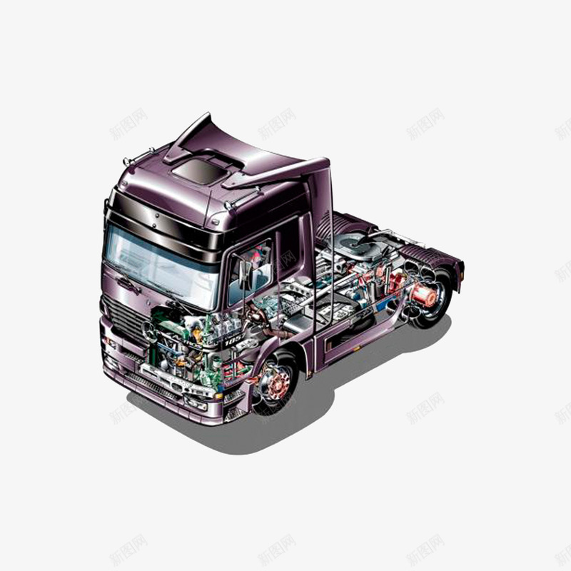 卡车头透视图png免抠素材_新图网 https://ixintu.com 卡车头 卡车头透视图 手绘 效果图 汽车透视图