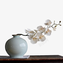 中国风陶瓷荷花花瓶景德镇中国风瓷瓶高清图片