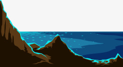 蓝色海水风景矢量图素材