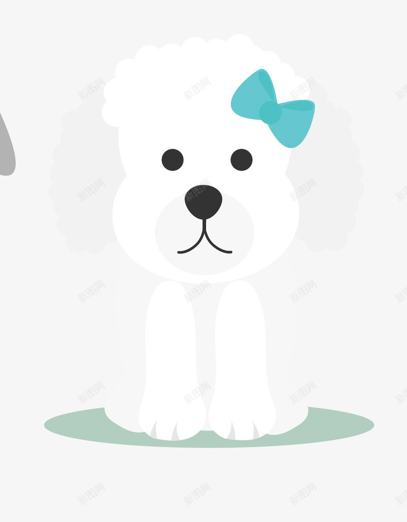 卡通手绘白色的小狗png免抠素材_新图网 https://ixintu.com 创意 动物 卡通手绘 可爱的小狗 宠物狗 白色 蝴蝶结