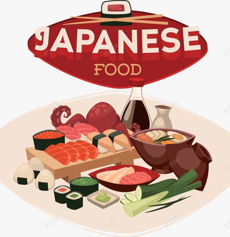 日本美食png免抠素材_新图网 https://ixintu.com 刺身 寿司 岛国 日本 美食