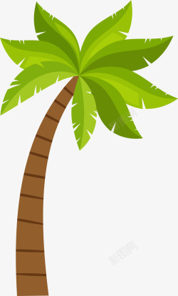 平面椰子素材卡通椰子树图案高清图片