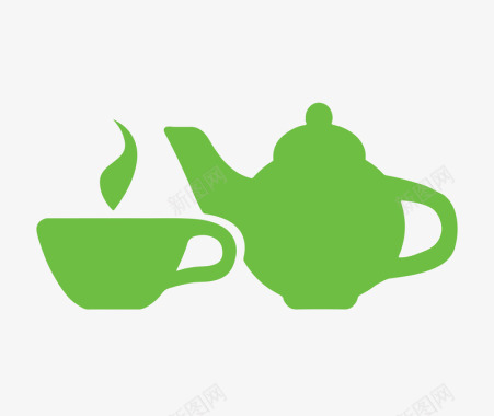 清新风景插图茶壶图案文件图标图标