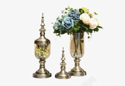 古典花瓶花油画客厅电视柜餐桌花瓶高清图片