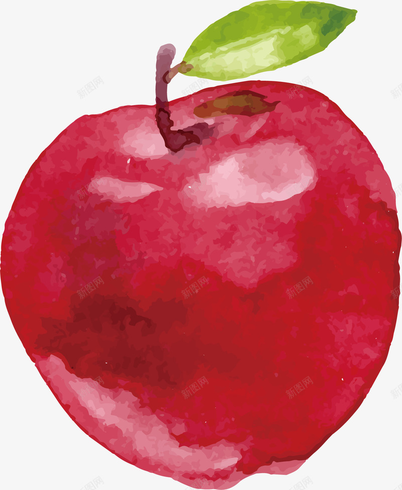 手绘美味苹果png免抠素材_新图网 https://ixintu.com 创意 卡通 可爱 彩色的 手绘的 抽象苹果 漫画 简单 美味 苹果