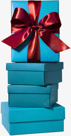 花草包装礼盒蓝色简约包装礼盒装饰图案高清图片