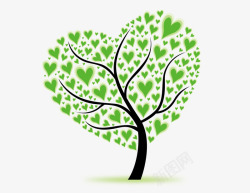 树爱心环保元素矢量图素材