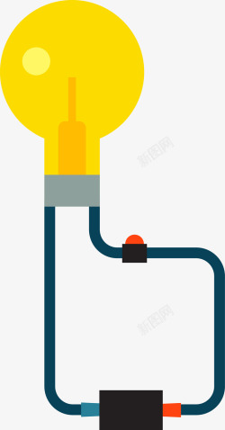 灯泡连接线路路线素材