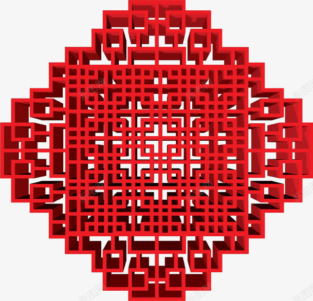 红色中式边框艺术png免抠素材_新图网 https://ixintu.com 中式 红色 艺术 边框