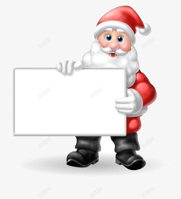 圣诞老人手拿白板png免抠素材_新图网 https://ixintu.com 可爱风格 图案 圣诞老人 手拿 手拿白板 效果 白板 装饰