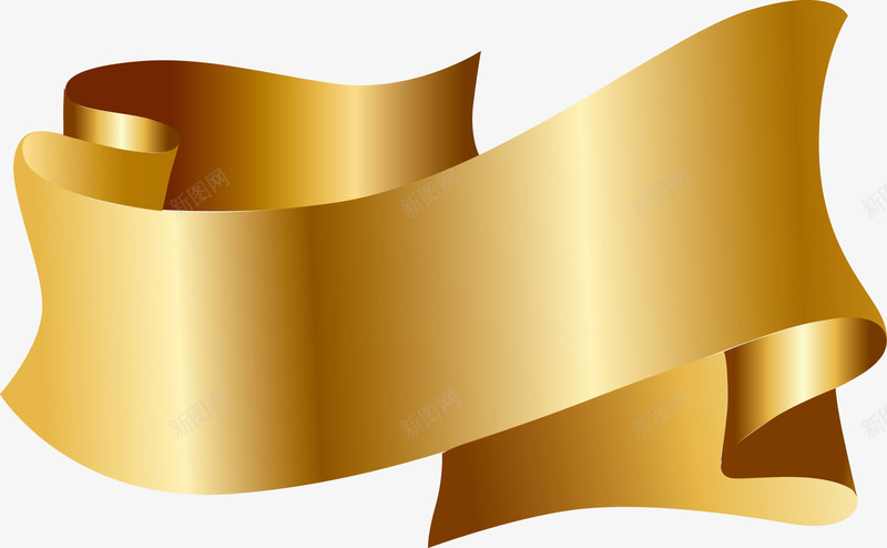 金色飘带矢量图图标ai_新图网 https://ixintu.com 丝带图标 创意丝带 彩色丝带 时尚标签 高档金色丝带标签 矢量图