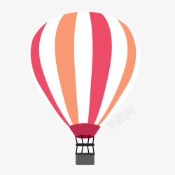 矢量降落伞装饰卡通扁平化热气球矢量图高清图片