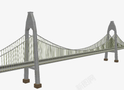 铁索桥弧形灰色直行大铁索桥高清图片
