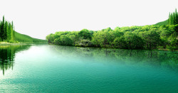 在河之洲青色湖景高清图片