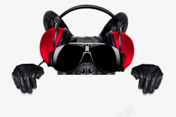 音乐狗听音乐的黑狗高清图片