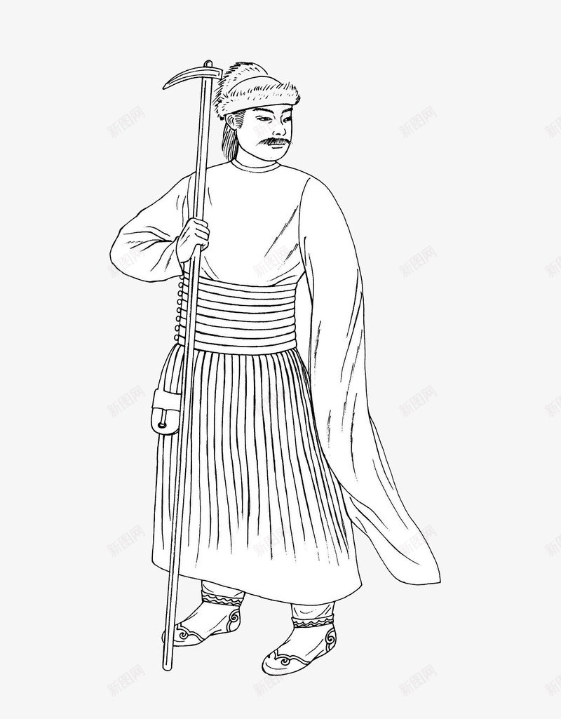 古代人物服饰线描png免抠素材_新图网 https://ixintu.com 人物 古代 古代服饰 手绘 服饰 特色 线描 线条 表现手法