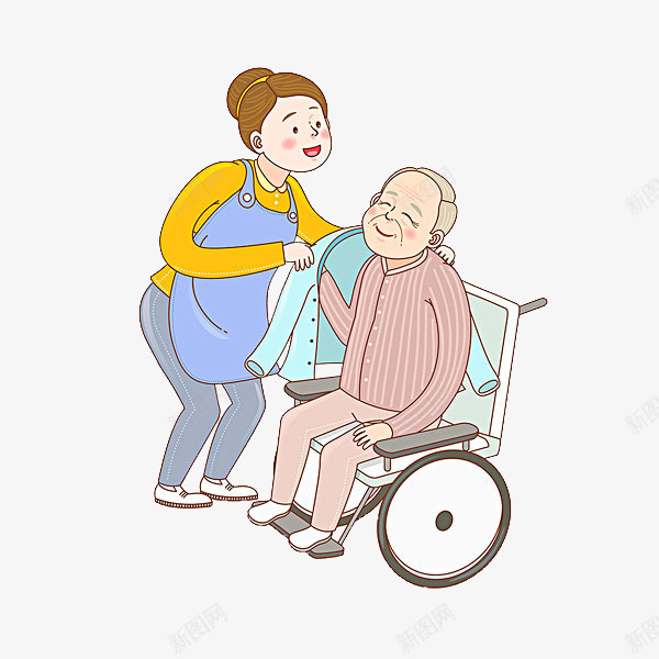 坐轮椅的老人png免抠素材_新图网 https://ixintu.com png图形 png装饰 卡通 坐轮椅的老人 女人 老人 装饰 轮椅