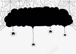 网状蛛丝手绘黑色蜘蛛网横幅高清图片