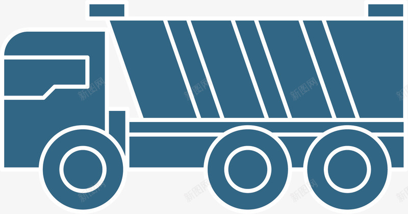 一辆蓝色的大卡车矢量图ai免抠素材_新图网 https://ixintu.com 卡车 好看 实用 手绘 蓝色 装货 轮子 矢量图