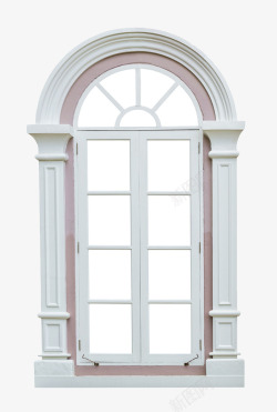 白色的门窗白色手绘欧式拱门高清图片