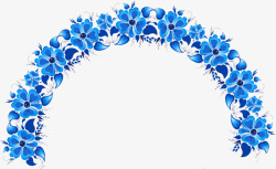 蓝色拱形蓝色花门高清图片
