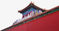 建筑彩绘北京古建筑宫墙角楼高清图片