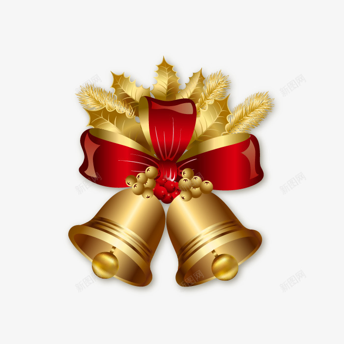圣诞铃铛png免抠素材_新图网 https://ixintu.com 圣诞节元素 矢量圣诞铃铛 金色铃铛